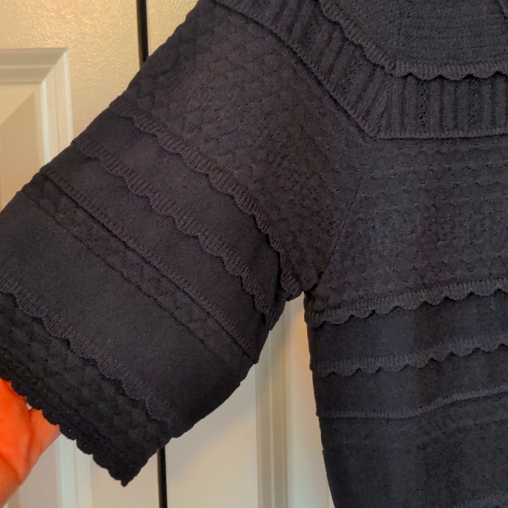 Milly Texture Tech Dress in Black Size L - Picture 4 of 7